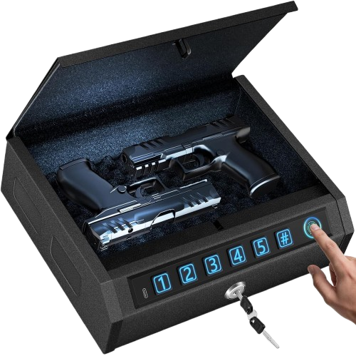 Biometric Gun Safe for Handguns with Drop Slot